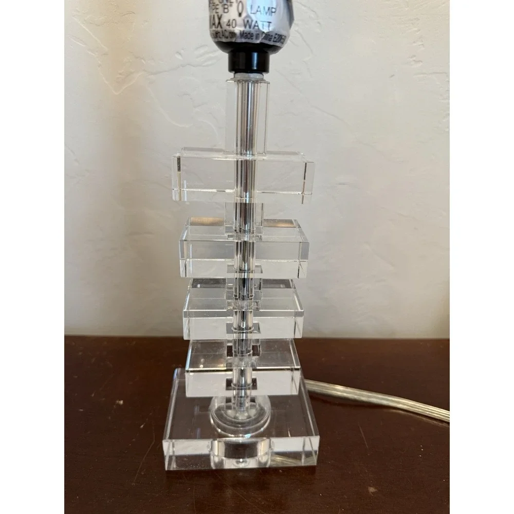 Acrylic‎ Table Office Lamp Clear geometric Cube 14